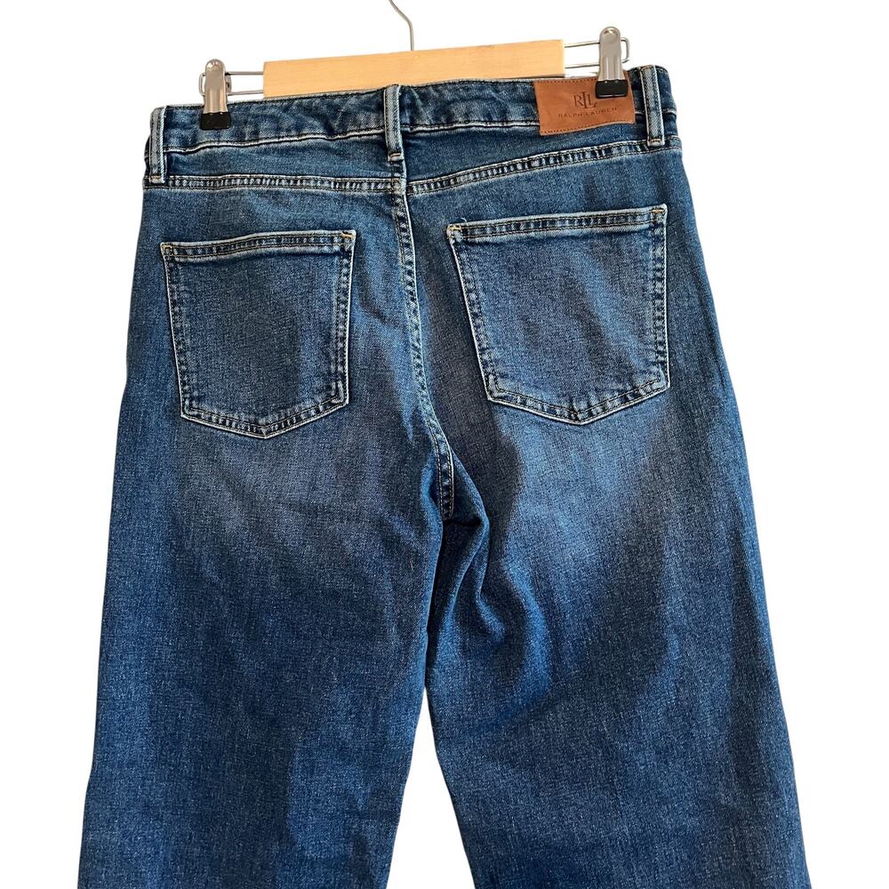 Lauren Ralph Lauren Raw Hem Button Fly High Rise Straight Leg Jeans Blue Size 6 - Picture 6 of 8